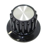 Shin Chin PN-27/6.4/34.0MM DIA Cylindrical Knob with Skirt Black Knob Black 1.31D X .87H
