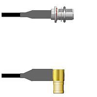 Amphenol Custom Cable Q-1X03U0008060i RF Cable Assemblies N-SJB/SMB-RP RG58 60I