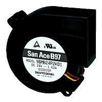 Sanyo Denki 9BMC24P2G001 Blowers DC Blower, 97x33mm, 24VDC, 65.3CFM, 74.4W, 69dBA, 8200RPM, Performance, Tach/PWM
