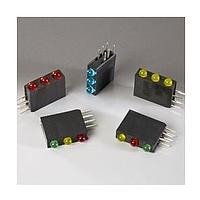 BIVAR H310CBCBCX LED Circuit Board Indicators LED Assembly, Right Angle, 3 mm LED, Tri-Level, 1 Station, HE Red/Green, 635/565 nm