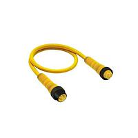 Lumberg Automation RSRK 40-839/5M Sensor Cables / Actuator Cables Mini 7/8 inch double-ended cordsets, male straight (external threads) to female straight (internal threads) connector, 4-poles with yellow TPE (TC-ER) 16 gauge molded cable, U.S. color code.
