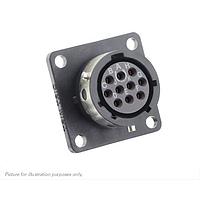 Eaton Souriau-Sunbank UTGX012E10SZ Receptacles Square flange receptacle, without backshell, with 10 female solder contacts, IP68/69K in unmated conditions, keying Z