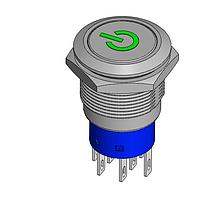 Dailywell MPB19-D0F21P-612-JQ Sealed 19mm Metal Pushbutton Switch