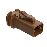Amphenol SINE Systems ATP06-4S-OMRDBRN Connectors 4 Position Plug, Socket, Overmold Compatible, Reduced Diameter Rear Seal, Brown