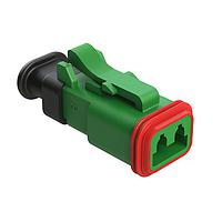 Amphenol SINE Systems AT06-2S-SR02GRN Plug 2 Position, Plug, Socket, SR02 Strain Relief (Reduced Diameter Seal), Green Body