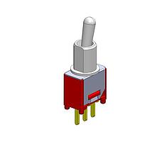 Dailywell 2MS1T2B2M2RES Toggle Switches Sub-Miniature SPDT switch on-on pc thru-hole