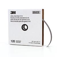 3M Electronic Specialty 7000118336 Flat Cables 3M Utility Cloth Roll 211K, 120 J-weight, 1-1/2 in x 50 yd, Full-flex,5 ea/Case