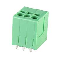 Same Sky (formerly CUI Devices) TBL-0019-350-03GR Fixed Terminal Blocks 3 Poles, Screwless, Horizontal, 3.50 Pitch, 24-16 (AWG), Terminal Block