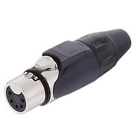 Amphenol Audio AX5F0M Cable Connectors 5 pole Socket F Plug AX XLR AudioCable Conn Satin Nickel w/ Black Marking Sleeve