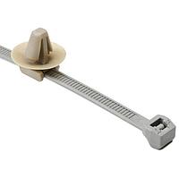 HellermannTyton 156-00456 Cable Tie Mounts 2-Piece Cable Tie/Arrowhead Mount, 7.9"L, 0.25 - 0.26" Mounting Hole, PA46/PEEK, Gray/Bge, 100/pkg