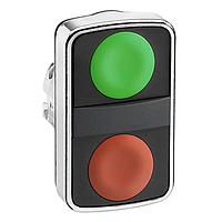 SCHNEIDER ZB4BA7340 Momentary METAL FLUSH 2 BUTTON PILOT GREEN/RED