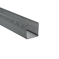HellermannTyton 184-44000 High Density Slotted Wall Wiring Duct High Density Slotted Wall Wiring Duct, 4" x 4", Non-Adhesive, PVC, Gray, 30ft/Box