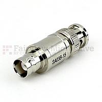 Fairview SA03B-15 15 dB Fixed Attenuator BNC Male To BNC Female Up To 3 GHz Rated To 2 Watts With Brass Nickel Body