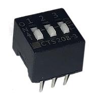 CTS Electronic Components 208-3S DIP Switches 3 switch sections SPST