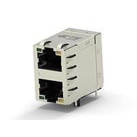 AMP Connectors - TE Connectivity 5-2337995-1 Magnetic Jack RJ45 JACK MAG. POE 10/100 LED 2X1