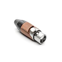 Amphenol Audio AX3F1M Cable Connectors 3 pole Socket F Plug AX XLR Audio Cable Conn SatinNickel w/ Brown Marking Sleeve