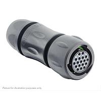 Eaton Souriau-Sunbank UTSX6JC14E18SW Plugs Plug, with cable gland backshell, with 18 female solder contacts, IP68/69K in unmated conditions, keying W