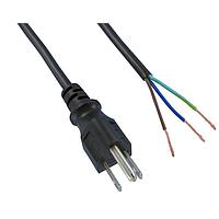 Qualtek Electronics 311028-01 No Receptacle Power Cord SJT 3X18AWG BLK 6'5" 5-15P, 10A@125V
