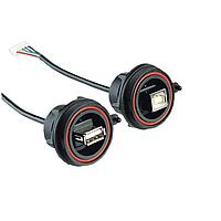 Bulgin PX0460/A USB Type A Connectors PANEL MT USB A TYPE EXPOSED BRAID