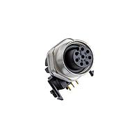 Amphenol LTW M12D-04PFFR-SF8001 Circular Metric Connectors M12 Circular Metric Connector, D Code, Metal, 4A, 04 pins, Female Connector, Female Contact, Hexagonal, PG9, Screw Thread, PCB 90 , Receptacle, Front Fastened, IP68 / IP69K