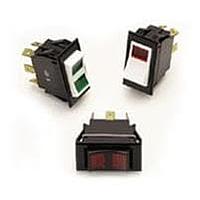 Carling Technologies LTILA51-6S-BL-RC-NBL/24V/INDP Rocker Switches 10A 250VAC; 24V Lamp SPST On-None-Off