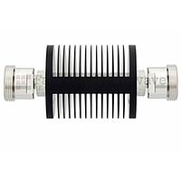 Fairview SA75DFDF25W-30 30 dB Fixed Attenuator 7/16 Female To 7/16 Female Up To 7.5 GHz Rated To 25 Watts With Black Aluminum Heatsink Body