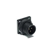 Amphenol LTW AD-03PMMP-SS7001 Standard Circular Connector Ceres, Mini Size, Plastic, 5A, 03 pins, Male Connector, Male Contact, Square, Screw Thread, PCB 180, Receptacle, IP67