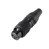 REAN RCX3F-Z-012-0 XLR Connectors REAN XLR cable connector,  3-pole female, Z series, IP65 when mated, enhanced waterproofing, black/gold, bulk