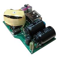 Infineon REF15WTHINPAKADAPTOBO1 AC/DC Primary/Secondary Side Controller - Flyback This is a 15W 5.0V / 3.0A USB adapter reference design using Infineon Quasi-Resonant PWM IC ICE2QS03G, CoolMOS IPL65R1K5C6S (ThinPAK 5x6), OptiMOS BSC067N06LS3G and high Speed Switching Diode BAS21-03W in a slim plug form factor with various mode o