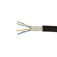Alpha Wire 74010 BK002 Networking 22 AWG 4 Pair Flat Cat6 Ethernet Cable, 500ft Spool Black