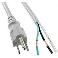 Qualtek Electronics 211023-06 No Receptacle Power Cord 20' SJT 3X16AWG GRY NA COLOR, 5-15P