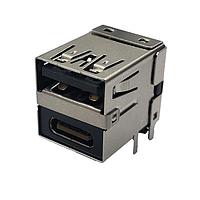 Adam Tech USB-A3-C31-D-RA-CS1 USB Type A / Type C Connectors CONN USB TYPE-A OVER TYPE-C RIGH