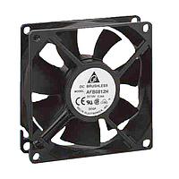 Delta Electronics, Inc. AFB0812HH-T500 Tubeaxial Tubeaxial Fan, 80x25mm, 12VDC, 37.43CFM, 2.4W, 34dBA, 3250RPM, Ball, Leads, IP55