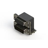 EDAC 664-015-264-041 Dual Port D-Sub Connectors Right-angle Dual Port D-Sub Connector