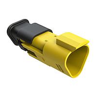 Amphenol SINE Systems AT04-3P-SR01YEL Receptacle 3 Position, Receptacle, Pin, SR01 Strain Relief (Standard Seal), Yellow Body
