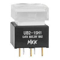 NKK Switches UB215SKG035F-1JB Sealed ON(ON) SQUARE PCB GREEN LED ILLUM 0.4A