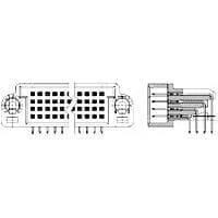 AMP Connectors - TE Connectivity 1-446080-0 Shrouded BOX 4 ROW R/A PIN ASSM 200 POS