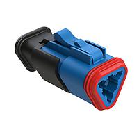 Amphenol SINE Systems AT06-3S-SR02BLU Plug 3 Position, Plug, Socket, SR02 Strain Relief (Reduced Diameter Seal), Blue Body