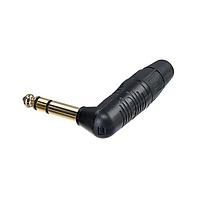 REAN RP3RC-B-D Phone Connectors STEREO 1/4 RA PLUG BLACK/GOLD - BULK