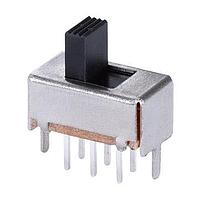 Same Sky (formerly CUI Devices) SLW-118562-4A-N-D Slide Switch 11.1 x 8.5 x 6.2 mm, 4 mm Raised Slide Actuator, Through Hole