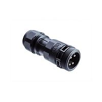 Amphenol LTW 1DC-03BMMB-LL7APP Standard Circular Connector Ceres, Large Size, Plastic, 20A, 03 pins, Male Connector, Male Contact, Straight, 2 Points Lock, Screw-in, Field Installable, F8.0 - F14.0mm, IP67
