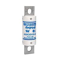 Mersen A50QS100-4 High Speed Fuse Fuse,Fast Acting,No Blown Indicator,Bolt-In,200kA AC,87kA DC,500VAC/DC,100A