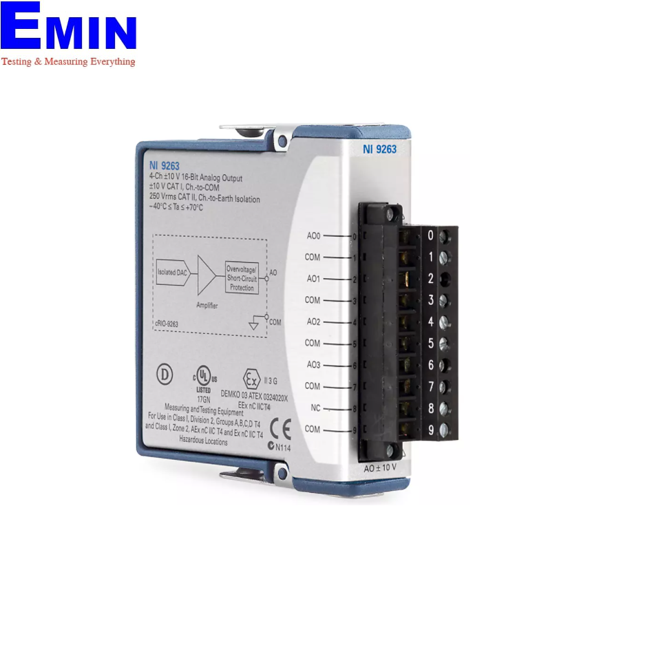 NI NI-9263 C Series Voltage Output Module (-10V~10V, 100 kS/s/ch, 16  bits,Screw Terminal) | EMIN.COM.MM