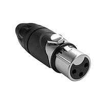 Amphenol Audio AXX3F BULK XLR Connectors 3 Pole Socket (Female) Plug. XLR AX Audio Cable Connector. Nickel Finish, , Silver Contact Plating, Bulk Packaging