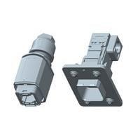 AMP Connectors - TE Connectivity 6-2120875-1 Industrial VARIANT 14 COUPLER P&J CAT5E 4P 90