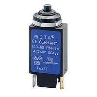 E-T-A Circuit Breakers 1140-G111-P1M1-5A Miniature Miniaturised single pole thermal circuit breaker with push-to-reset tease-free, trip-free, snap action mechanism (R-type TO CBE to EN 60934), threadneck mounting.   For lower current ratings see types 106.   Approved to CBE standard E