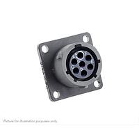 Eaton Souriau-Sunbank UTSX010D7S Receptacles Square flange receptacle, without backshell, with 7 female PCB contacts, IP68/69K in unmated conditions