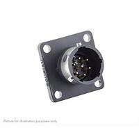 Eaton Souriau-Sunbank UTGX010E7P Receptacles Square flange receptacle, without backshell, with 7 male solder contacts, IP68/69K in unmated conditions