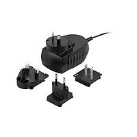 Cincon TR30RDM240-01G01-RD-BK-Level-VI Interchangeable Plugs Switching Adapter, Level VI, Wallmount, Medical, 30 Watt, 80-264VAC Input, 24VDC Output, 1.25A, 5.5x2.1x12mm Right Angle, DC Cable 720mm, UL1571 with OVP, Red-Black