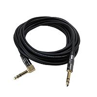 Io Audio Technologies IO-BP176010-T3MCH-R Audio Patch Cord Balanced Patch Cable, 1/4"TRS to 1/4"TRS RA, Chrome/Gold Connector, Stereo, 10'